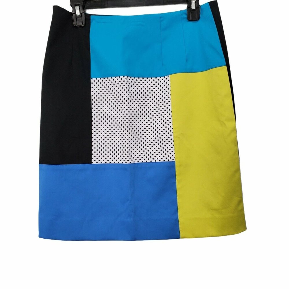 Per Se Color Block Knee Length Lined Pencil Skirt - Picture 7 of 9